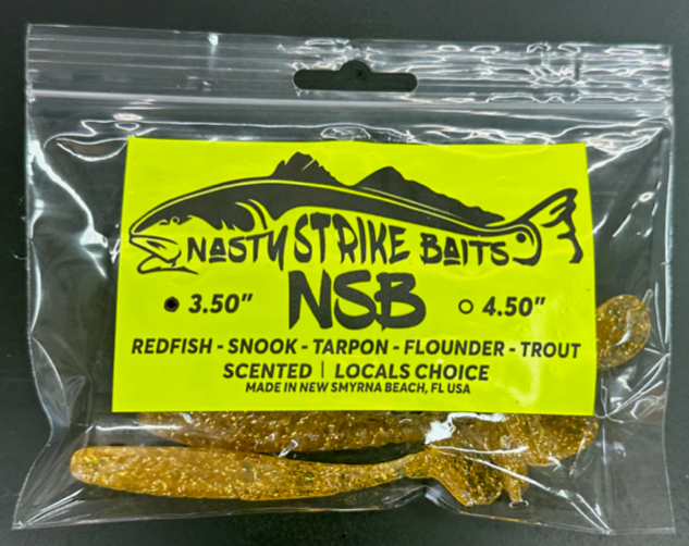 3.5" Nasty Strike Baits Gold Flake and Rope