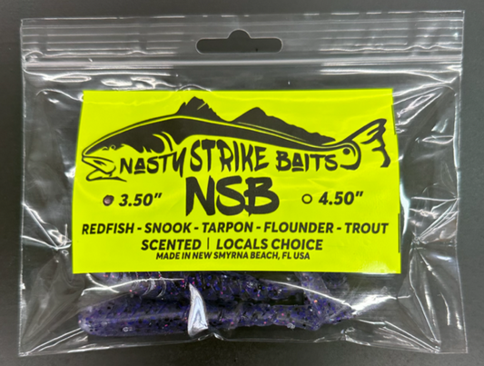 3.5" Nasty Strike Baits Deep Purple Flake