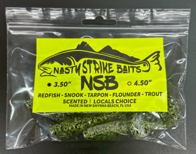 3.5" Nasty Strike Baits WEEDLINE Green Gold Black Flake