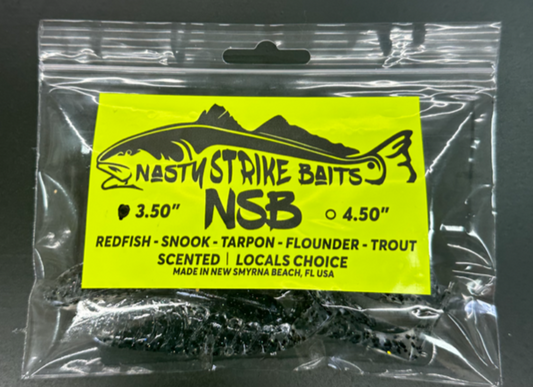 3.5" Nasty Strike Baits Black Flake