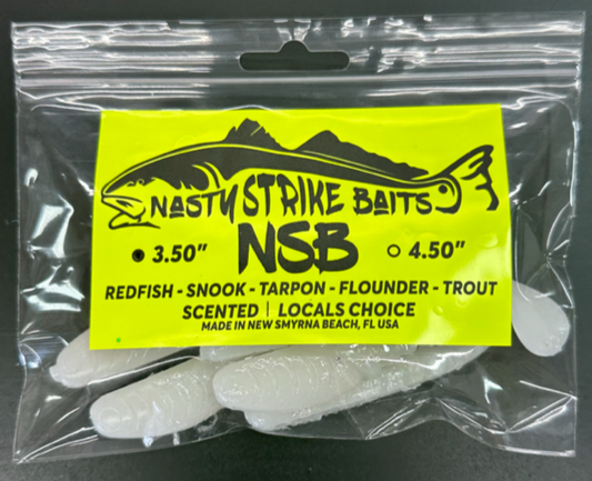 3.5" Nasty Strike Baits White