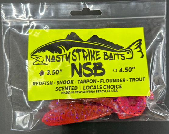 3.5" Nasty Strike Baits Pink and Purple Flake