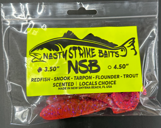 3.5" Nasty Strike Baits Pink and Purple Flake