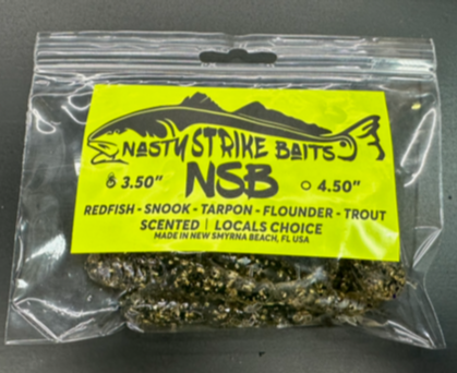 3.5" Nasty Strike Baits Black and Gold Flake