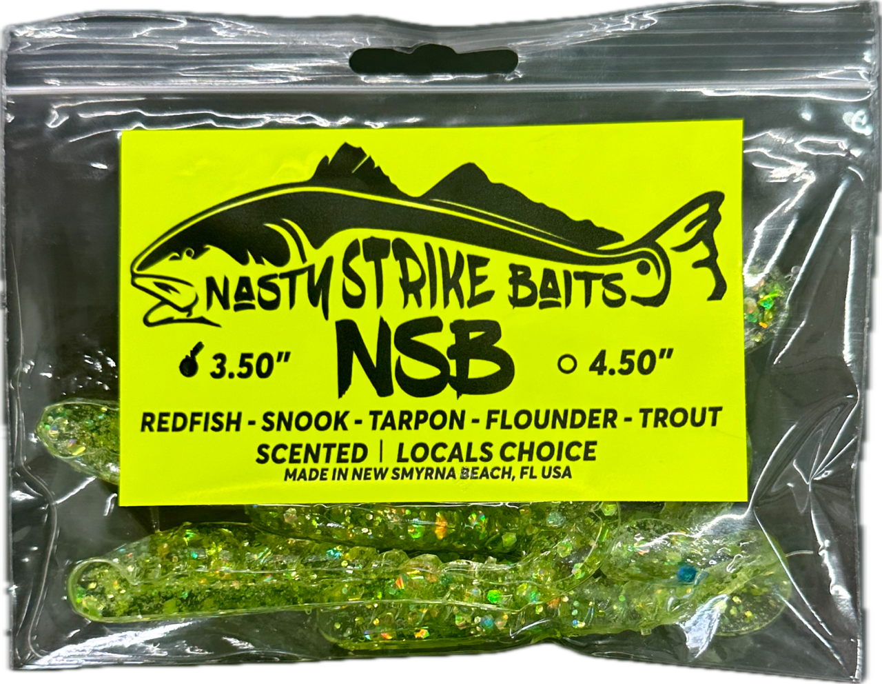 3.5" Nasty Strike Baits Green Lillypad