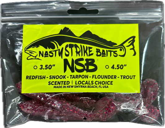 3.5" Nasty Strike Baits Purple and Pink Flake