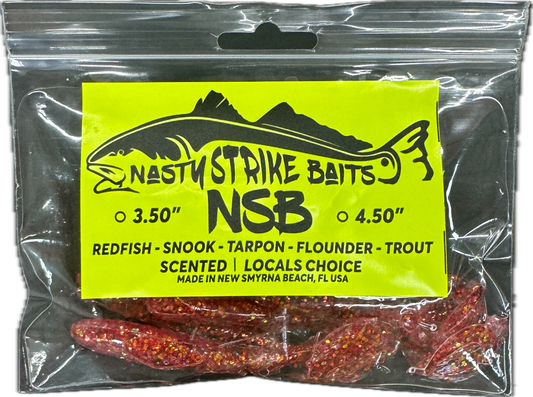 3.5" Nasty Strike Baits Red Rebel